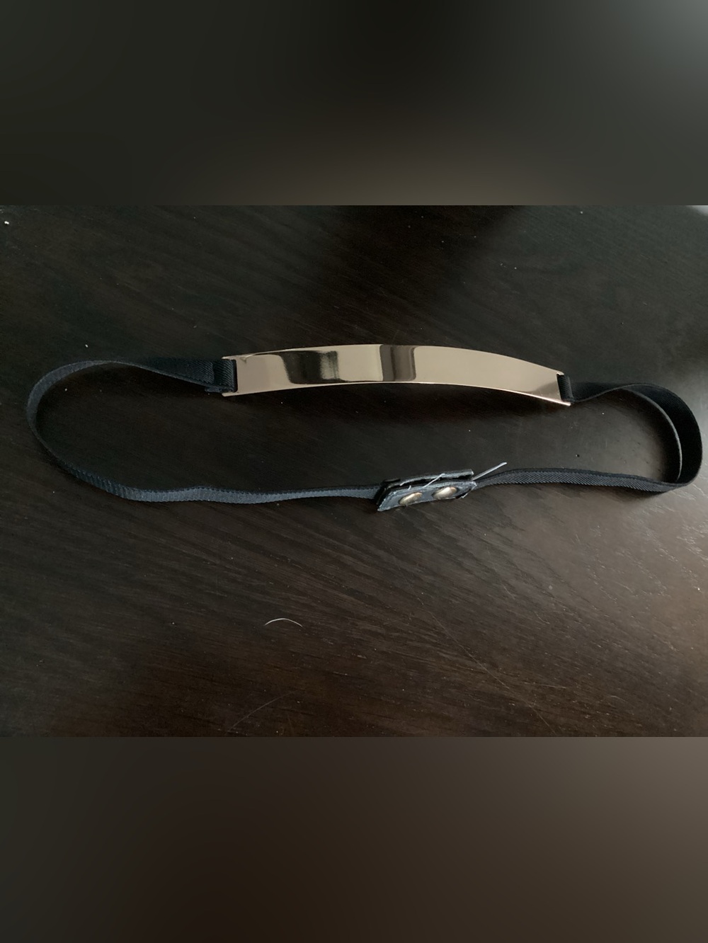 Women's Elastic Waist Belt with Gold Metal Bar